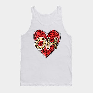 Love OHIO Leopard Heart OH Tank Top